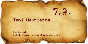 Tani Henrietta névjegykártya