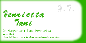 henrietta tani business card